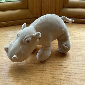 10" My Natural Beige Hippo Plush Stuffed Animal Toy